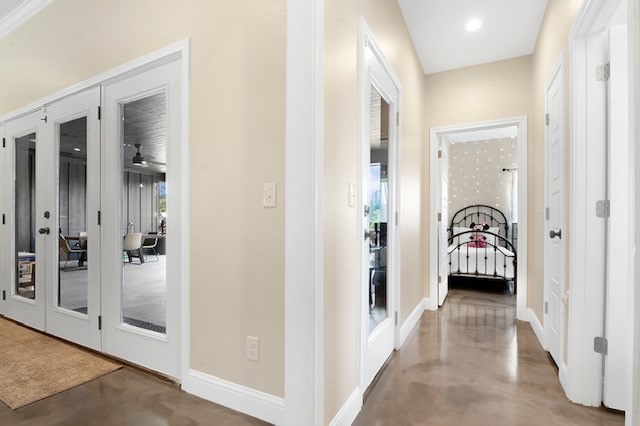 685 Box Car Rd, Lufkin, TX 75904 - hall with concrete floors, baseboards, and recessed lighting