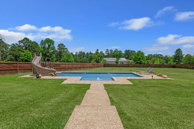 685 Box Car Rd, Lufkin, TX 75904 - view of swimming pool with a water slide and view of scattered trees
