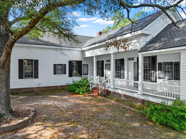 exterior space featuring covered porch