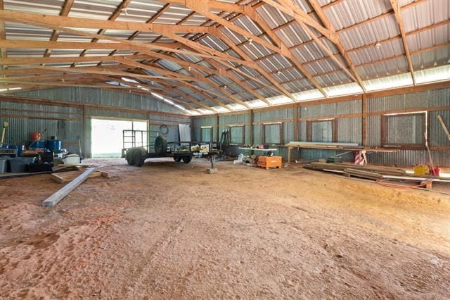 misc room featuring lofted ceiling