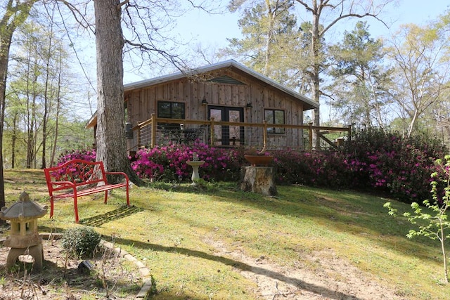 view of yard featuring a deck