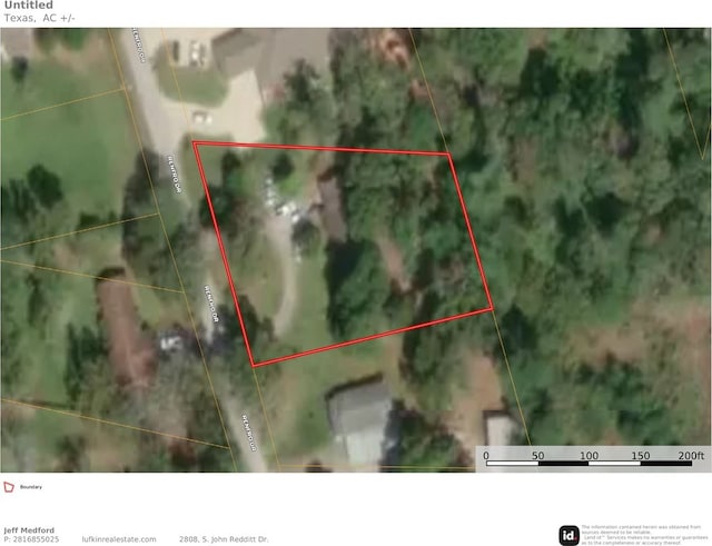 1101 Renfro Dr, Lufkin, TX 75901 - map of property location featuring property boundaries highlighted