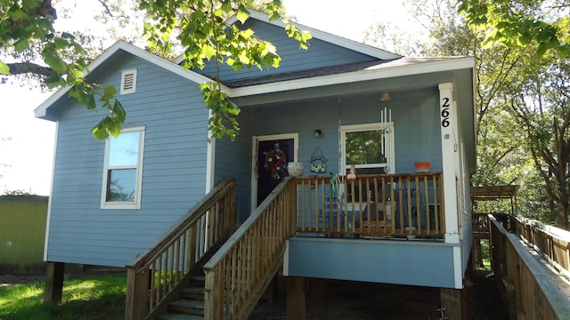 exterior space with covered porch