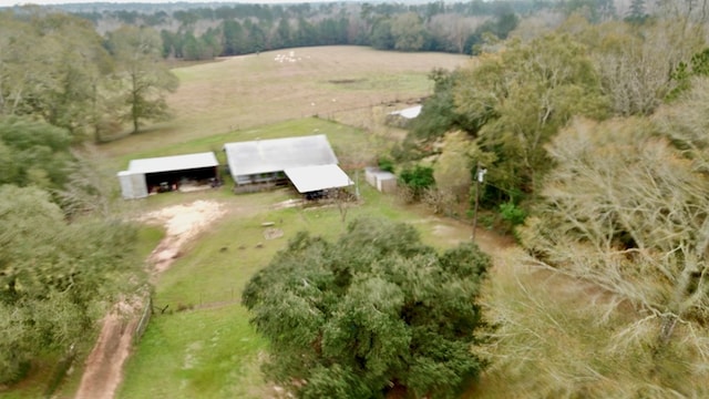 aerial view with a rural view