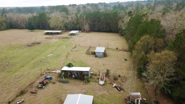 drone / aerial view featuring a rural view