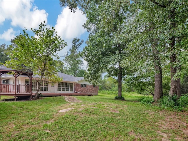 view of yard with a gazebo