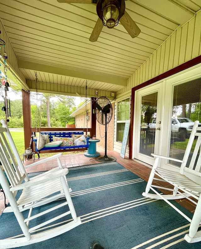 708 Card Dr, Lufkin, TX 75901 - view of patio / terrace featuring ceiling fan and an outdoor hangout area