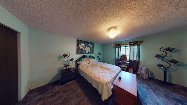 bedroom with a textured ceiling