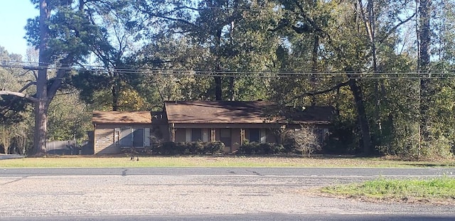 view of single story home