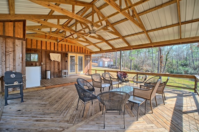 deck with french doors