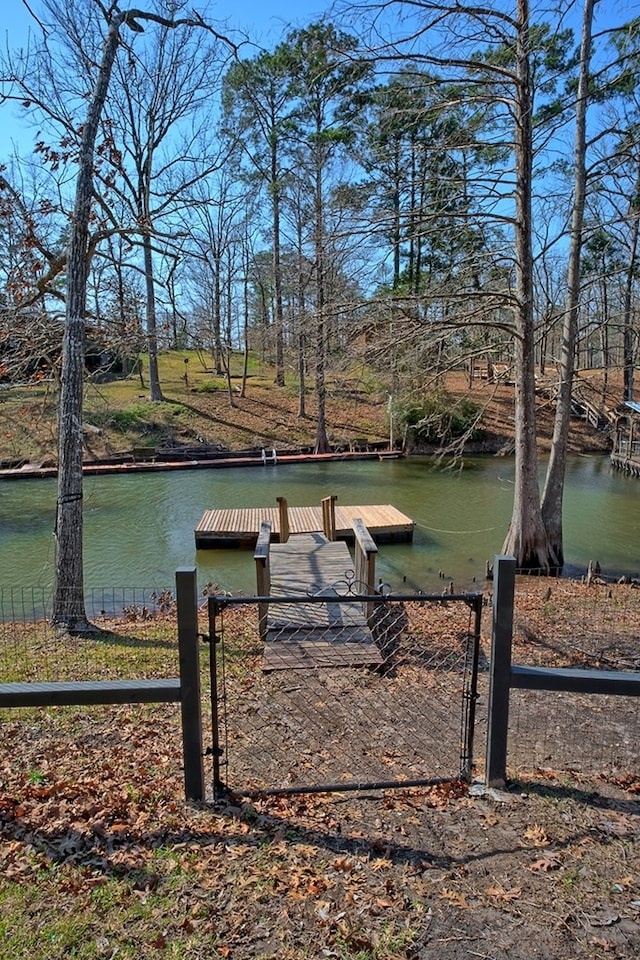exterior space with a boat dock