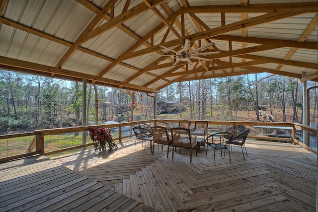 deck with ceiling fan