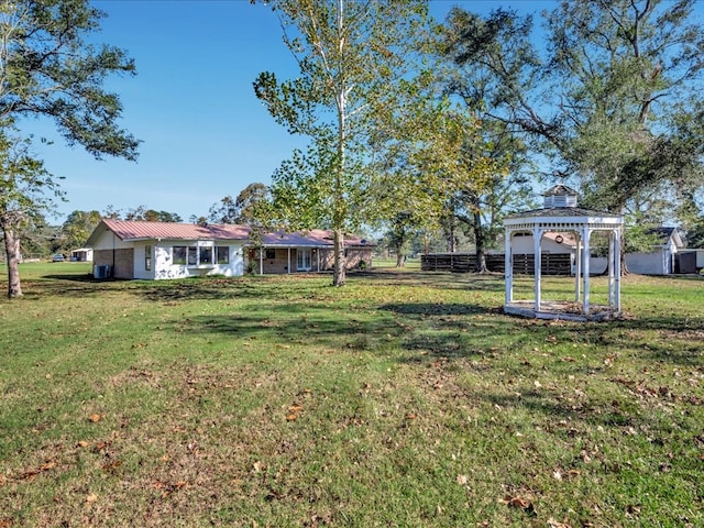 view of yard featuring a gazebo