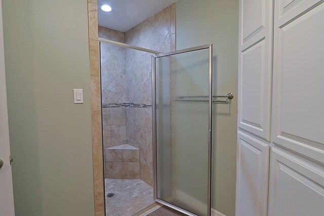 232 Cove Ln, Brookeland, TX 75931 - bathroom featuring a shower stall