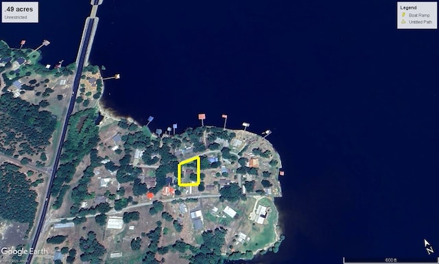 493 Hideaway Loop, Hemphill, TX 75948 - aerial map of property and surrounding area with property boundaries highlighted
