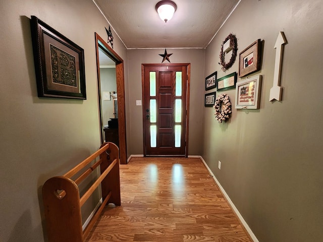 493 Hideaway Loop, Hemphill, TX 75948 - foyer featuring wood finished floors and baseboards