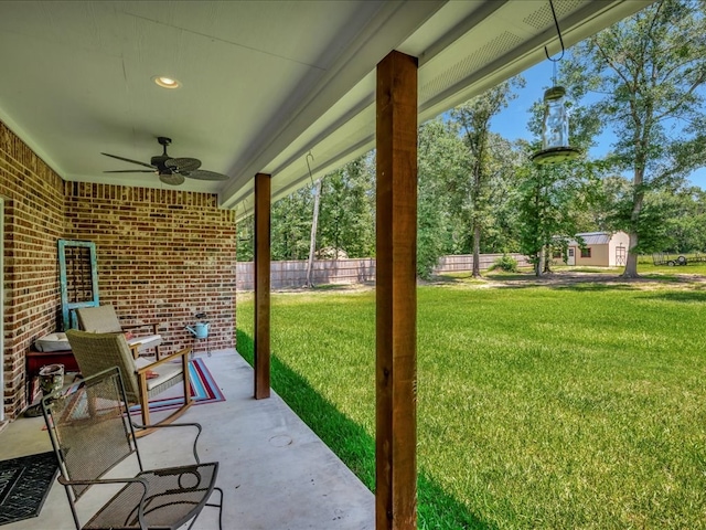 166 White Oak Ln, Lufkin, TX 75904 - view of patio with ceiling fan