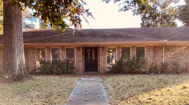 204 Primrose Ln, Hemphill, TX 75948 - single story home featuring brick siding, a shingled roof, and a front yard