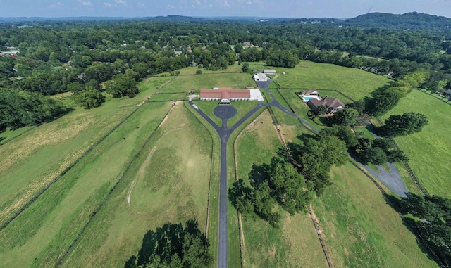 bird's eye view with a rural view