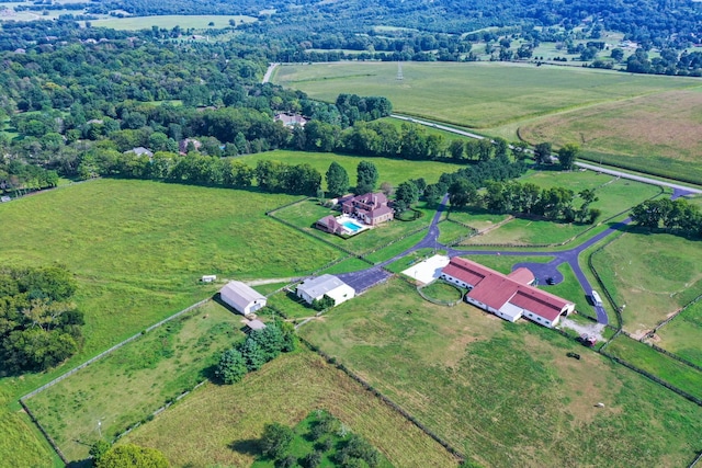 bird's eye view with a rural view