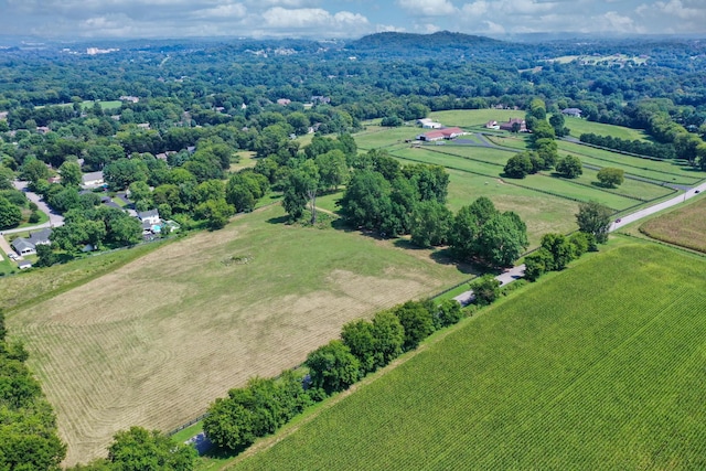 bird's eye view with a rural view