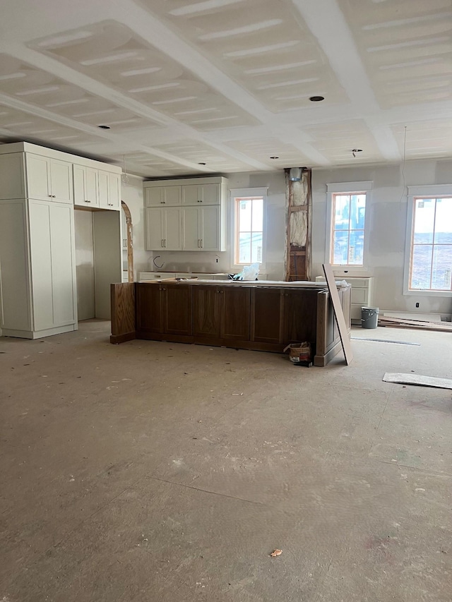 kitchen with white cabinets