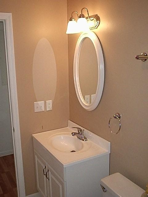 bathroom with toilet and vanity