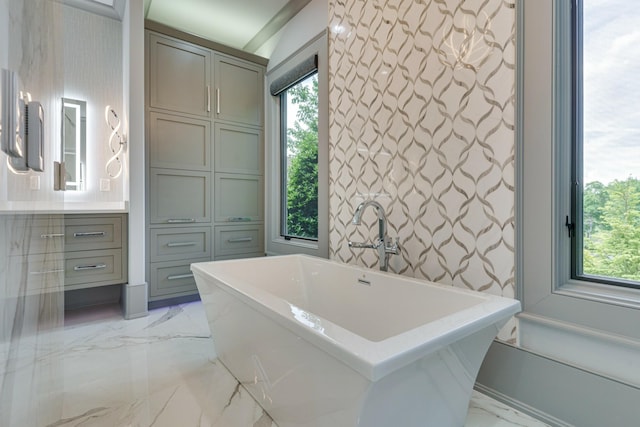 bathroom with tile flooring