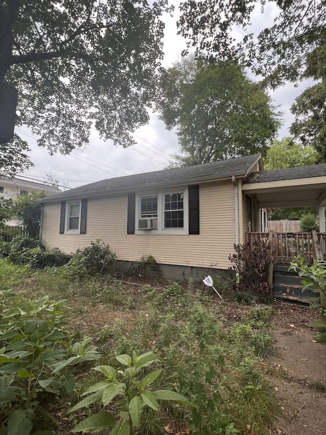 view of front of home with a deck