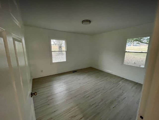 empty room featuring wood-type flooring and plenty of natural light