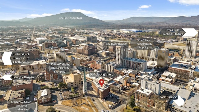 view of city featuring a mountain view