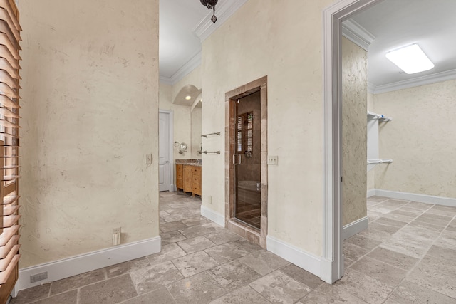 corridor with ornamental molding