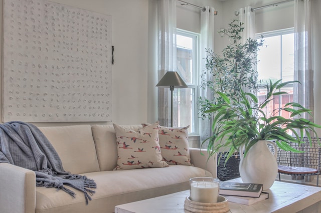 sitting room with a healthy amount of sunlight