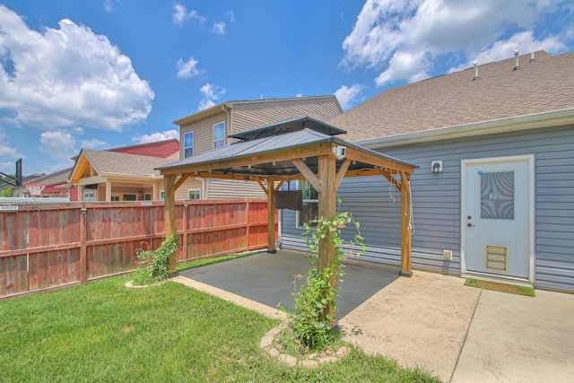 view of yard with a patio area and a gazebo