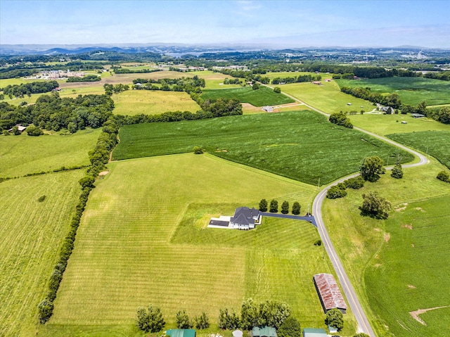 aerial view with a rural view