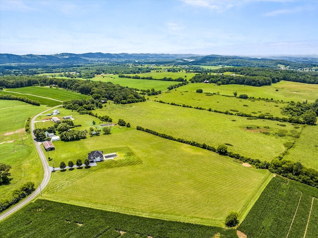 bird's eye view featuring a rural view