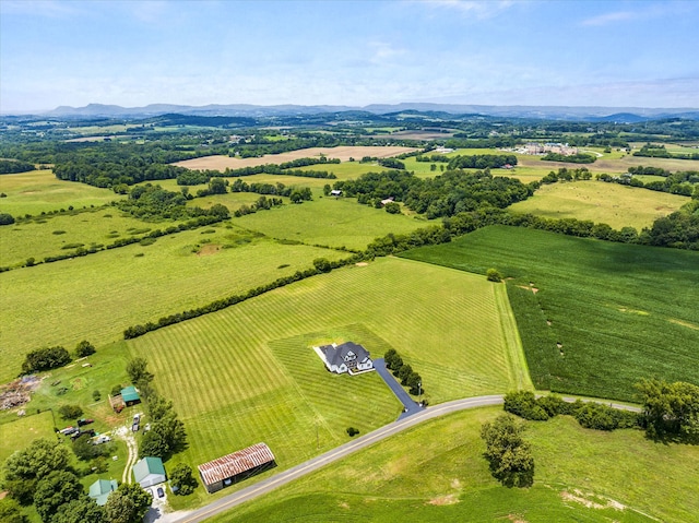 drone / aerial view with a rural view