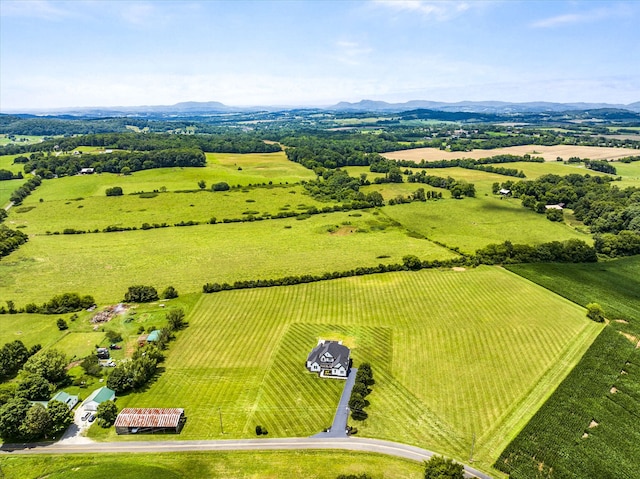 aerial view featuring a rural view