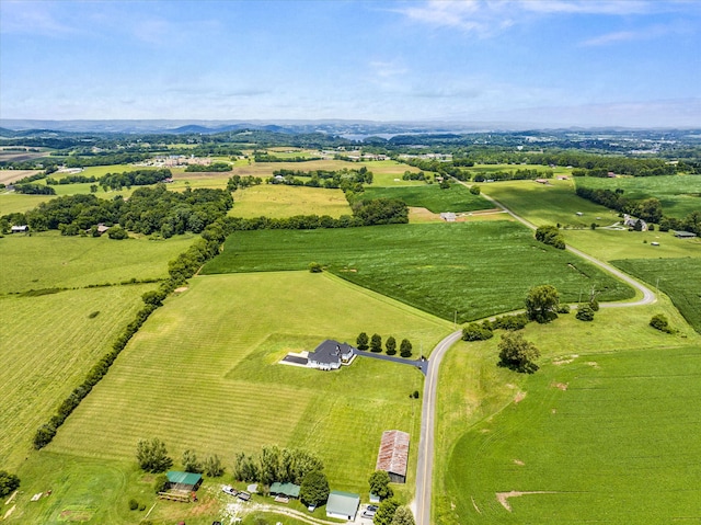 drone / aerial view featuring a rural view