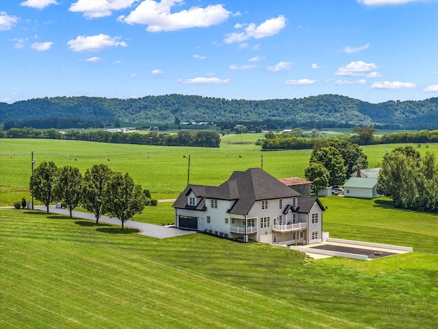 drone / aerial view featuring a rural view