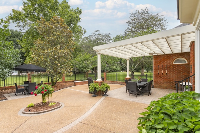 view of patio with a pergola