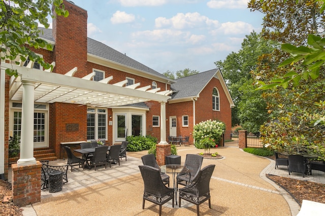 view of patio / terrace featuring a pergola