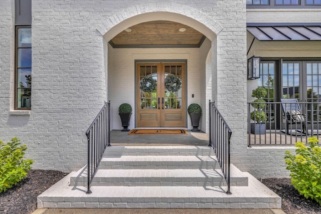 entrance to property with french doors