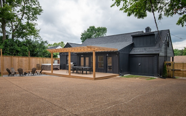 exterior space with a pergola