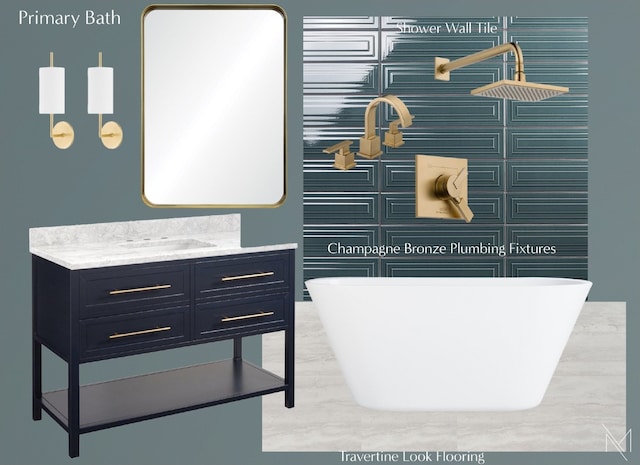 6539A Marauder Dr, Nashville, TN 37209 - details with vanity, a bath, and light tile floors