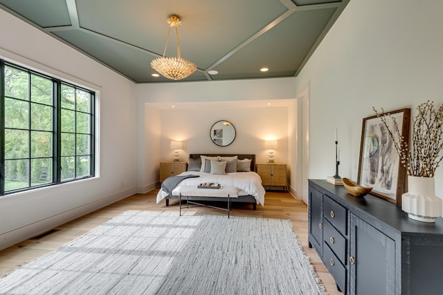 bedroom featuring light hardwood / wood-style floors