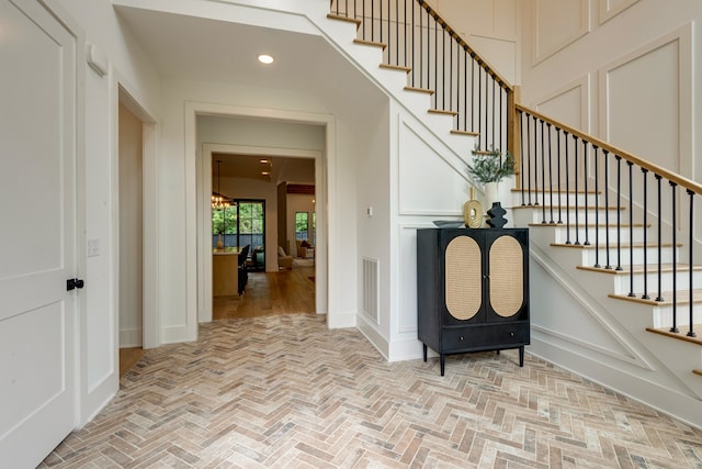 interior space with light hardwood / wood-style floors