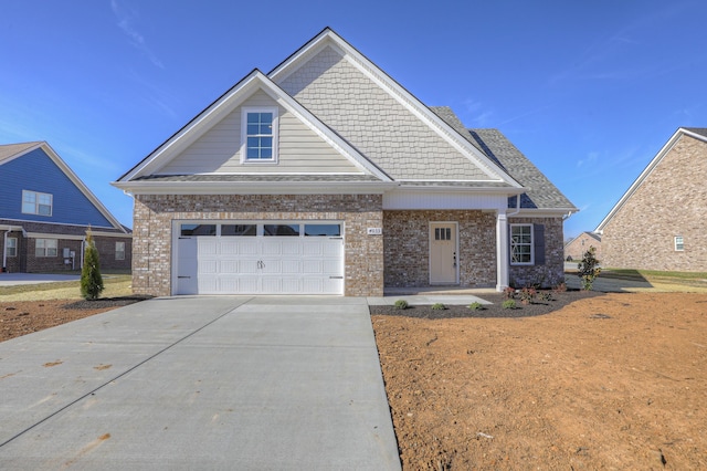 view of front of house with a garage