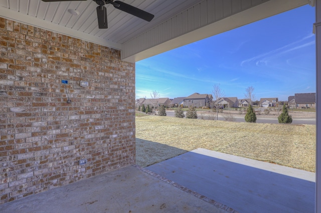 view of patio with ceiling fan