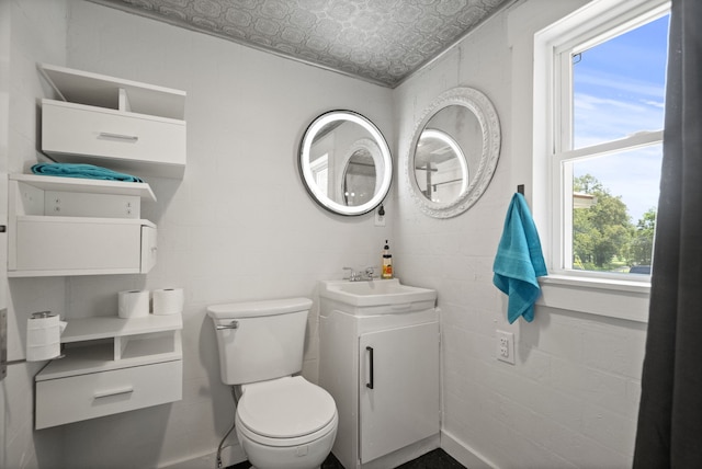 bathroom with toilet and vanity